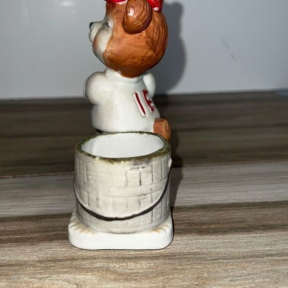 Vintage Luvkin Critters JASCO 1979 Bear Cub baseball Votive Figurine - Picture 4 of 8